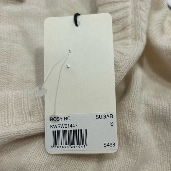 Zadig & Voltaire Rosy Cashmere Wool V-Neck Pullover Sweater Size Small NWT Sugar - Picture 7 of 8